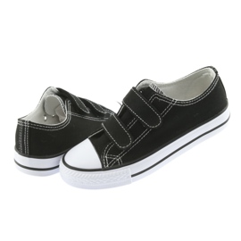 Sneakers nere Atletico con velcro bianca nero 4