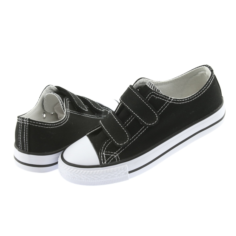 Sneakers nere Atletico con velcro bianco nero 4