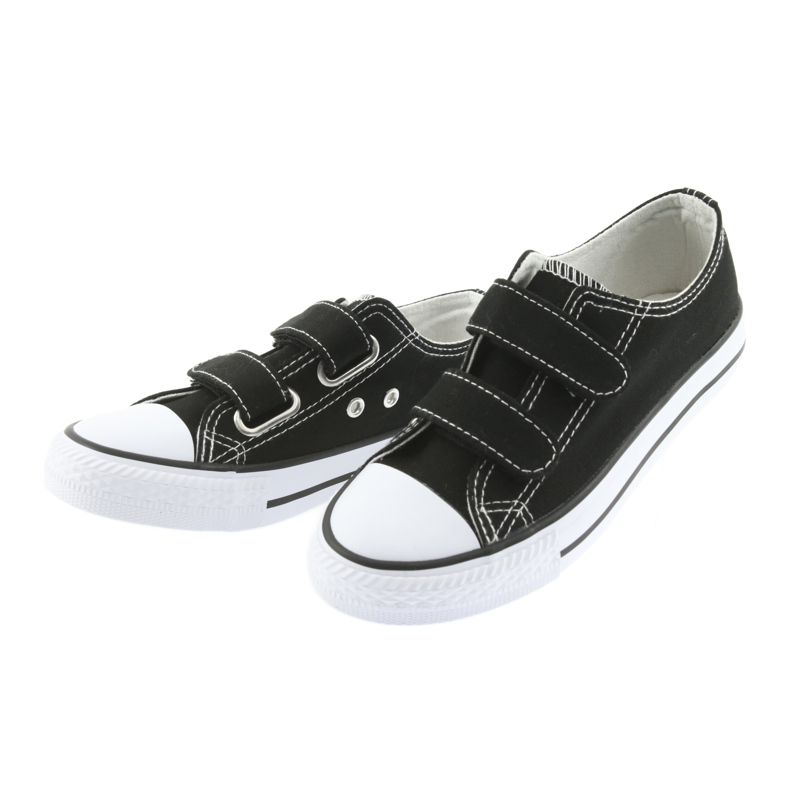 Sneakers nere Atletico con velcro bianco nero 3