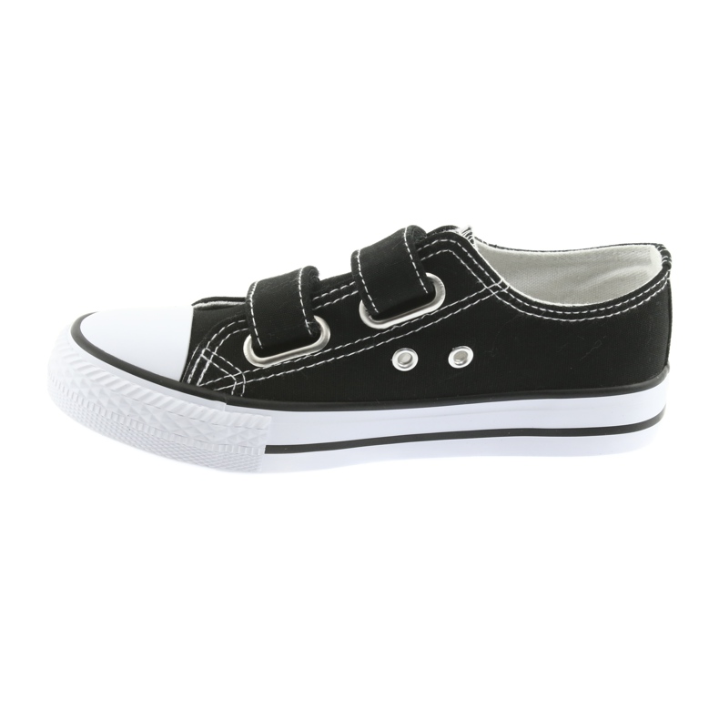 Sneakers nere Atletico con velcro bianca nero 2