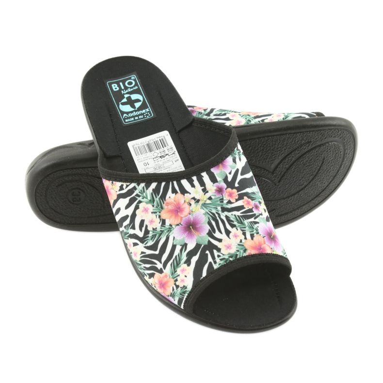 Pantofole donna zebra Adanex 23876 bianco nero multicolore 4