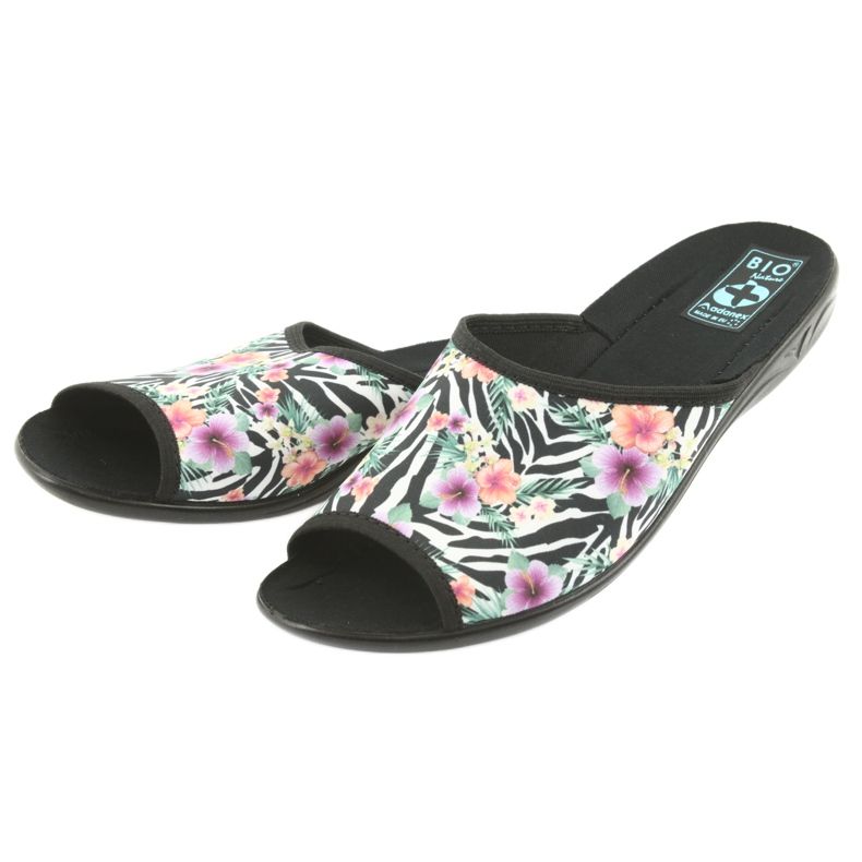 Pantofole donna zebra Adanex 23876 bianco nero multicolore 3
