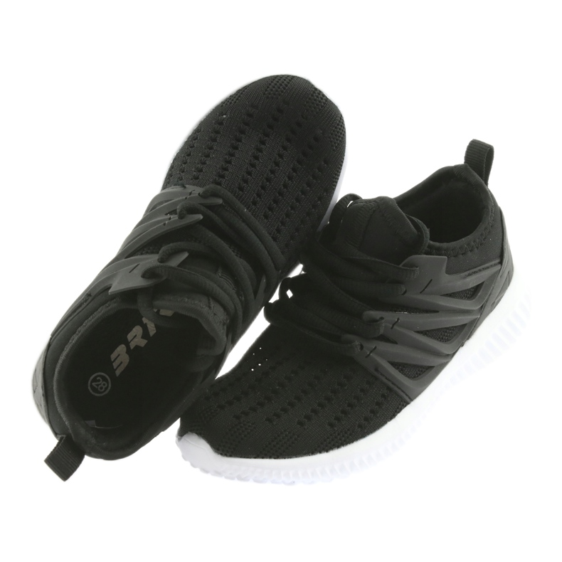 Soletta in pelle Bartek 58114 Scarpe sportive nere bianca nero 4