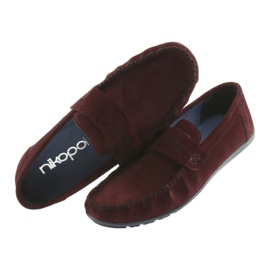 Nikopol Mocassini bordeaux in pelle maschile1688 rosso 4