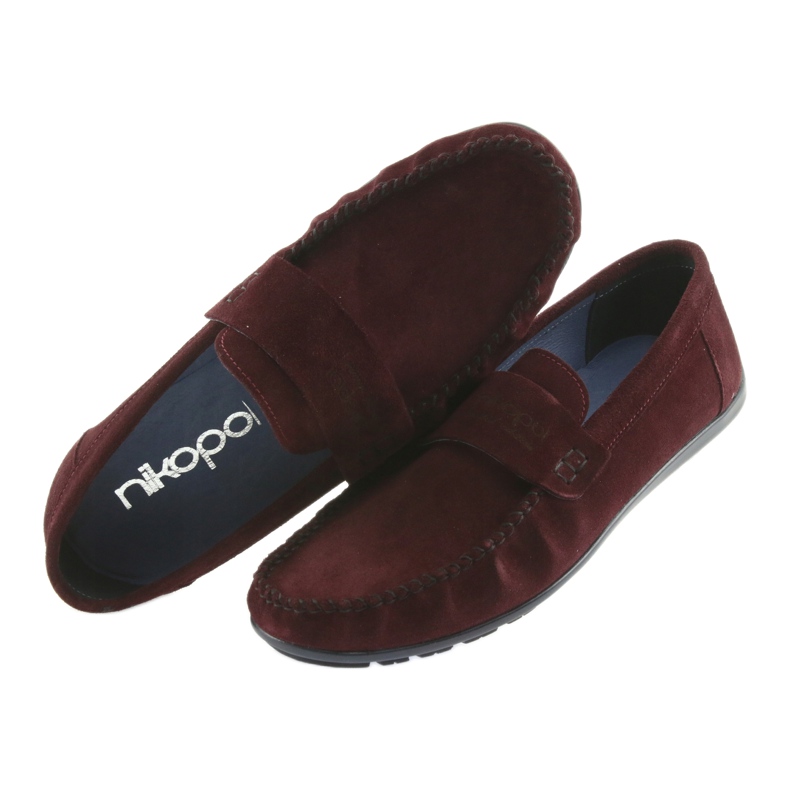 Nikopol Mocassini bordeaux in pelle maschile1688 rosso 4