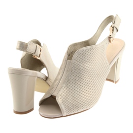 Sandali sul palo di Sergio Leone 812 beige d'oro 4