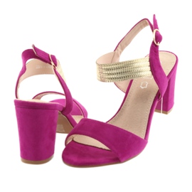 Sandali sul palo di Filippo DS817 fucsia/oro rosa giallo 4