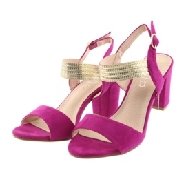 Sandali sul palo di Filippo DS817 fucsia/oro rosa giallo 3