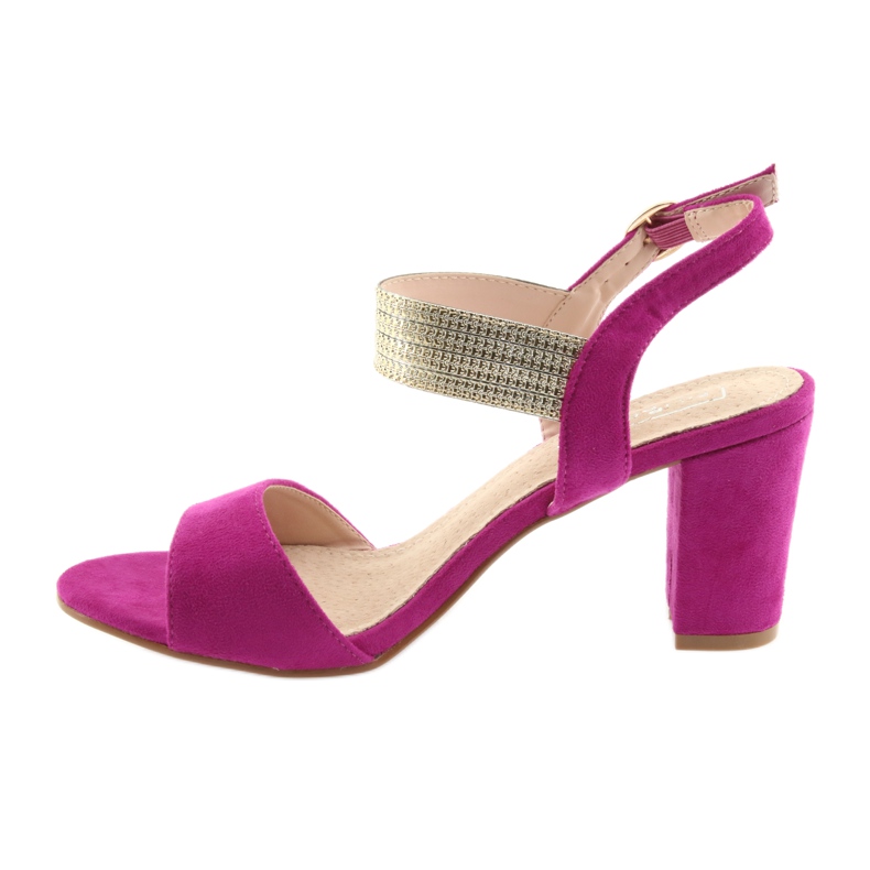 Sandali sul palo di Filippo DS817 fucsia/oro rosa giallo 2