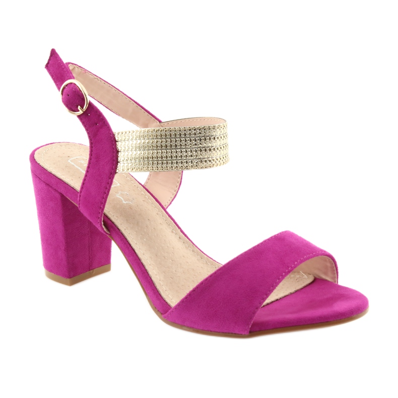 Sandali sul palo di Filippo DS817 fucsia/oro rosa giallo 1
