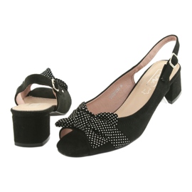 Sandali con fiocco Filippo 788 nero / pois bianco 4