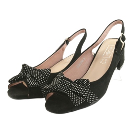 Sandali con fiocco Filippo 788 nero / pois bianca 3