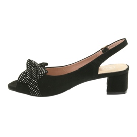 Sandali con fiocco Filippo 788 nero / pois bianco 2