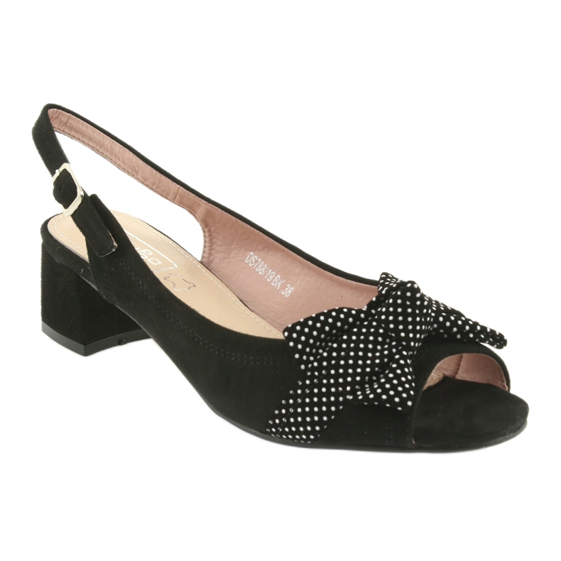 Sandali con fiocco Filippo 788 nero / pois bianca 1