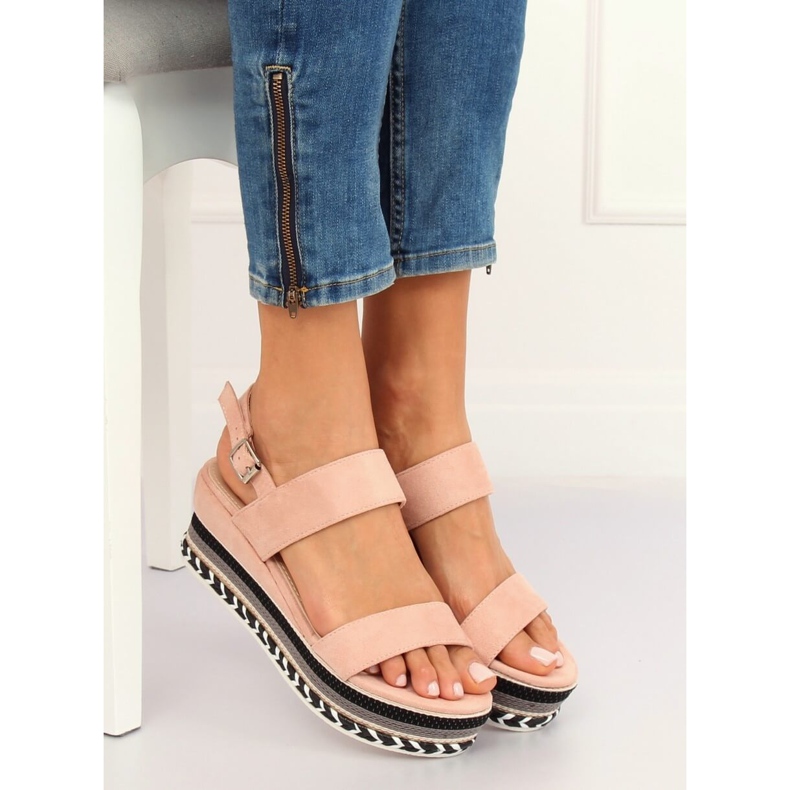 Sandali con suola alta rosa 9073 Pink 1