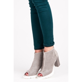 Vices Stivali open toe traforati grigio 1
