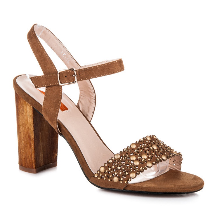 Beauty Girl'S Sandali traforati su tacchi alti marrone 1
