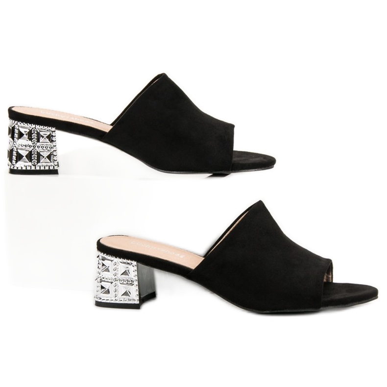 Lucky Shoes Sandali con tacco alto in camoscio nero 2