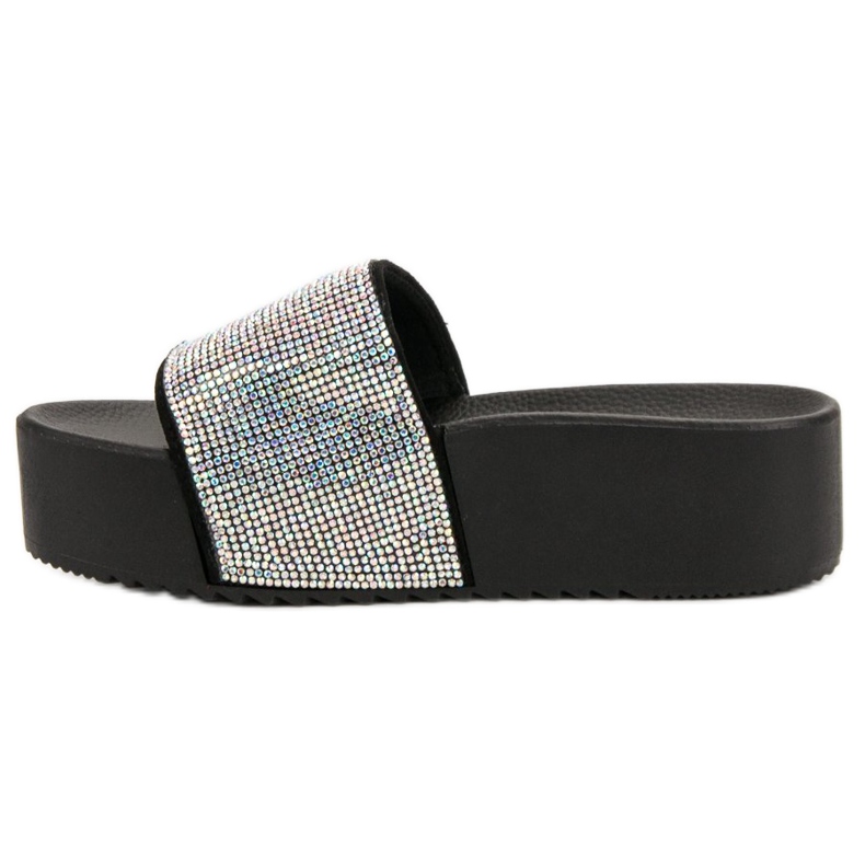 Marquiz Pantofole alla moda sulla piattaforma nero grigio 1