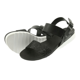 Comodi sandali Filippo 685 neri con glitter nero 4