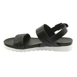 Comodi sandali Filippo 685 neri con glitter nero 2