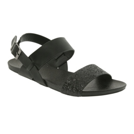 Comodi sandali Filippo 685 neri con glitter nero 1