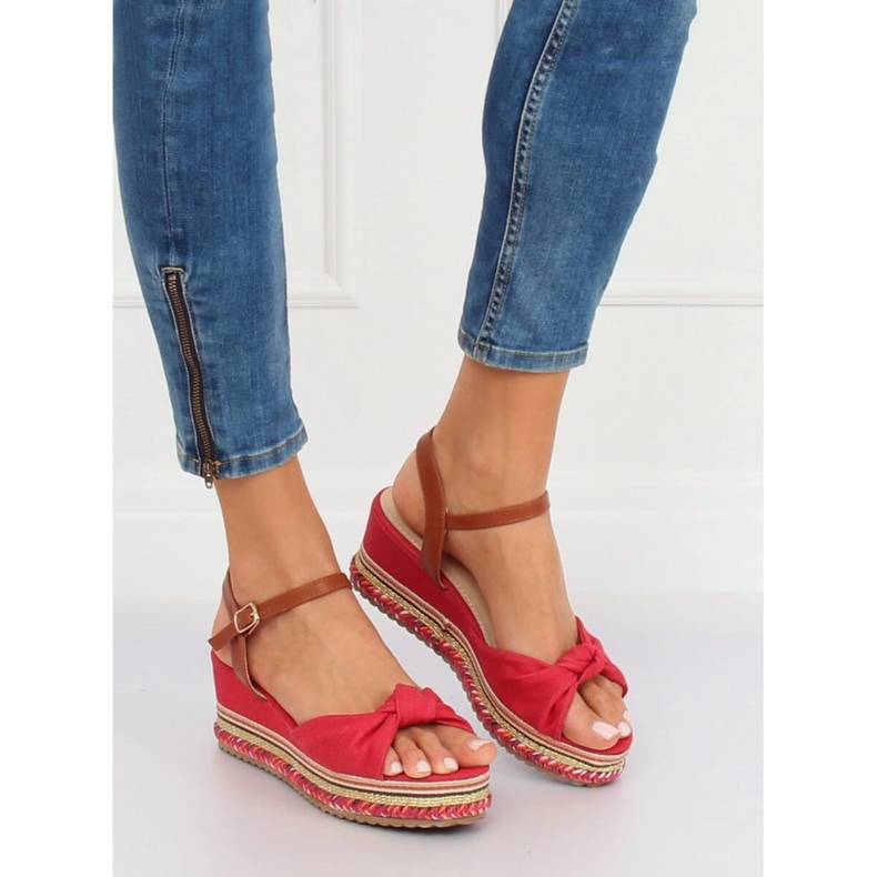 Sandali rossi con zeppa B165 Red rosso 1