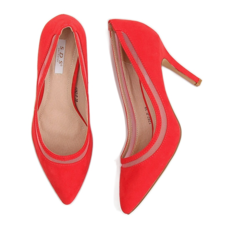 Décolleté con tacco a stiletto rosso 1282-P Red 1