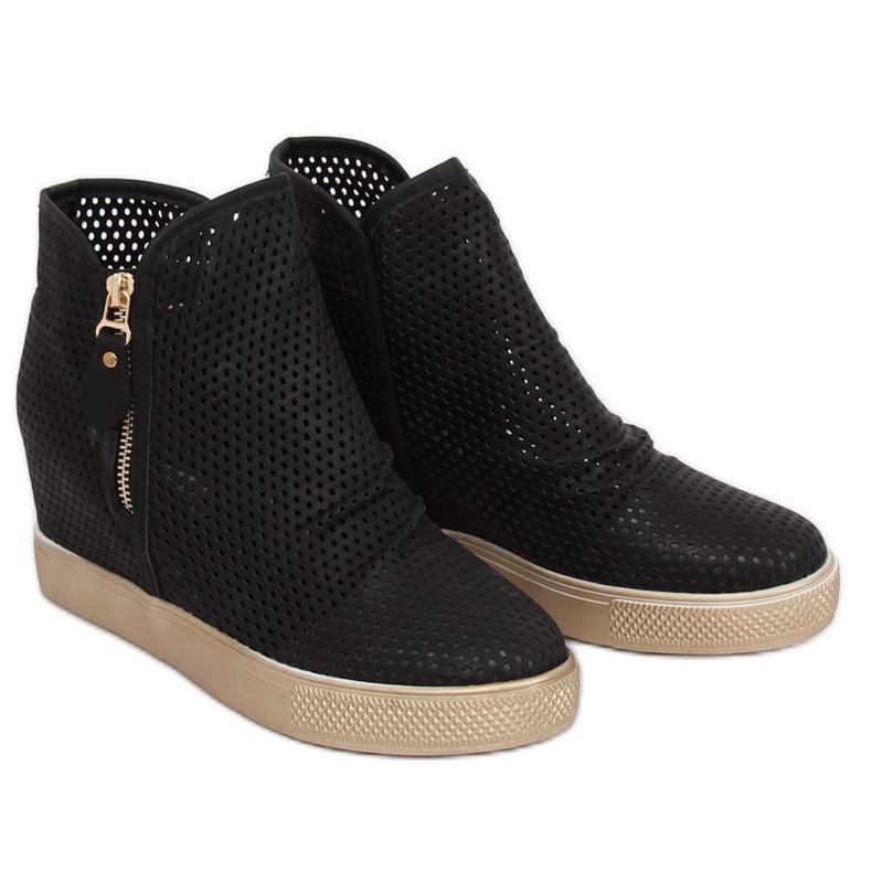 Sneakers nere traforate KL-261 Black nero 1
