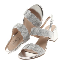 Sandali cordino argento soutache Filippo 793 grigio 5