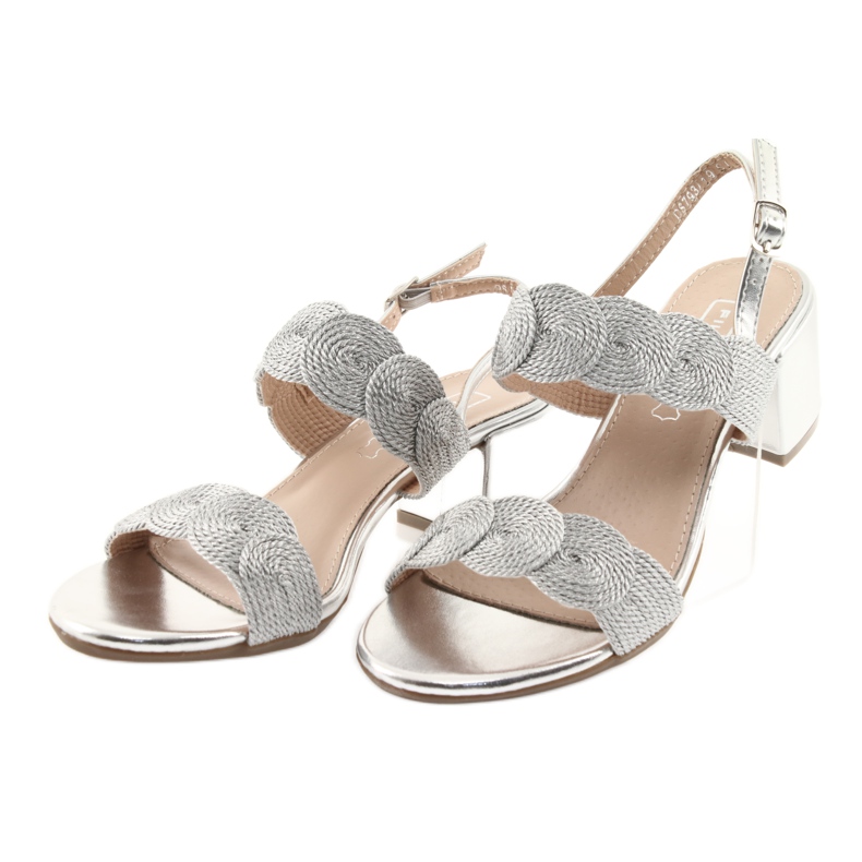 Sandali cordino argento soutache Filippo 793 grigio 3