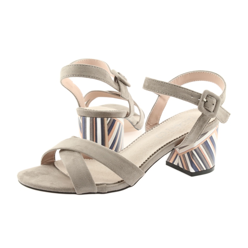 Sandalo decorativo tacco Filippo 818 beige 4