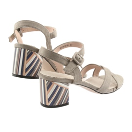 Sandalo decorativo tacco Filippo 818 beige 3