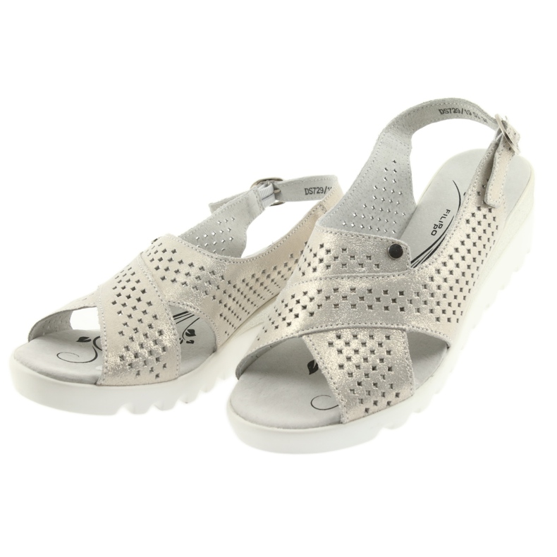 Sandali da donna dorati sulla zeppa Filippo 729 d'oro 2