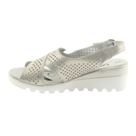 Sandali da donna dorati sulla zeppa Filippo 729 d'oro 1