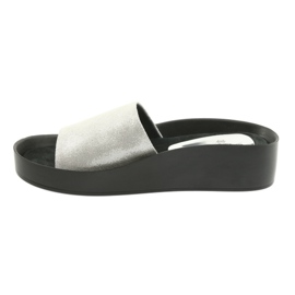Ciabatte profilate argentate Filippo 768 grigio 2