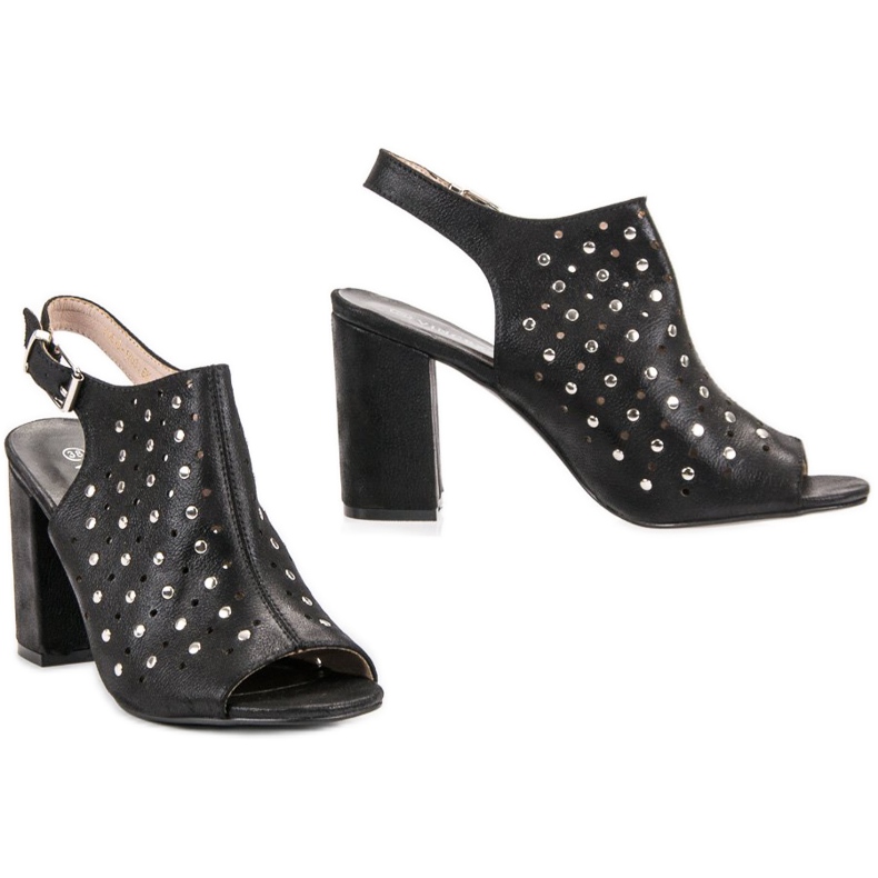 VINCEZA sandali con jais nero 2