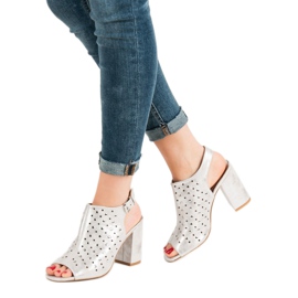 VINCEZA sandali con jais grigio 1