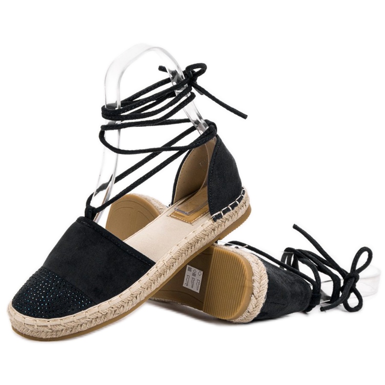 Seastar Espadrillas Legate Con Cristalli nero 1