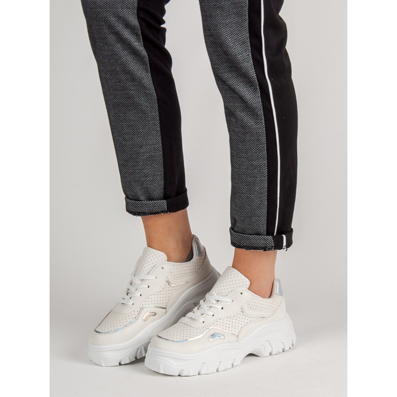 Sneakers Bianche Con Effetto Holo bianca 2