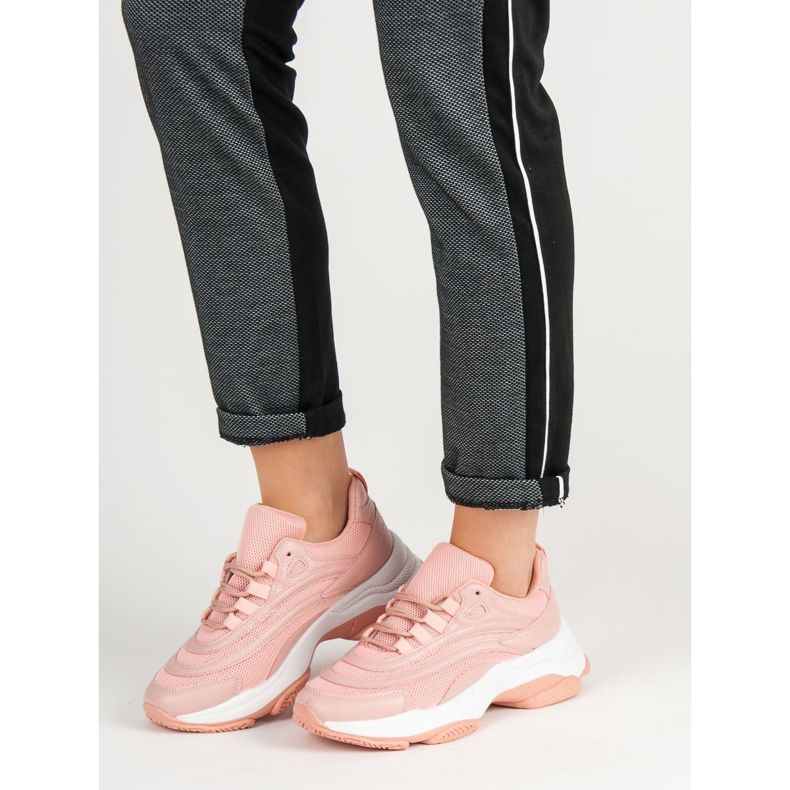 Scarpe sportive stringate rosa 2