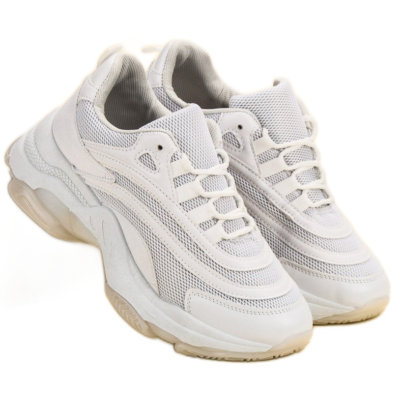 Scarpe sportive stringate bianco 1