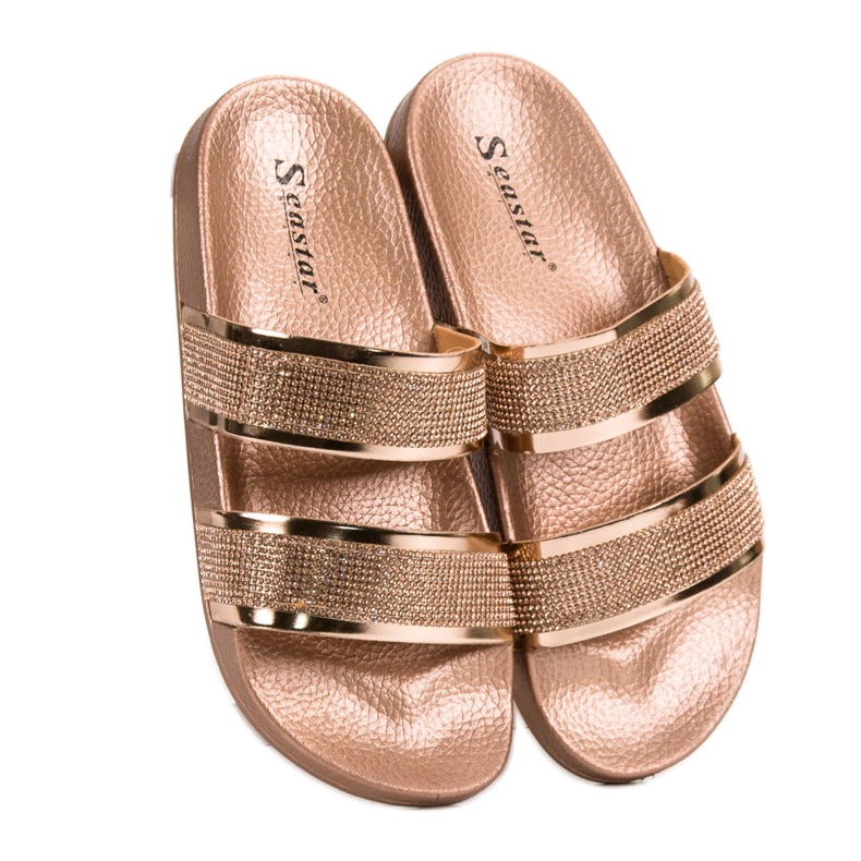 Seastar Pantofole Dorate Con Cristalli d'oro 1