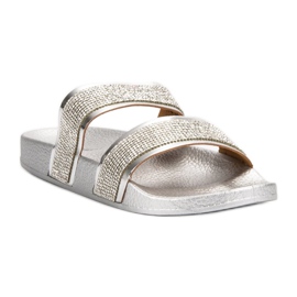 Seastar Pantofole Argento Con Cristalli grigio 1