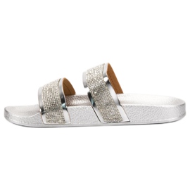 Seastar Pantofole Argento Con Cristalli grigio 2