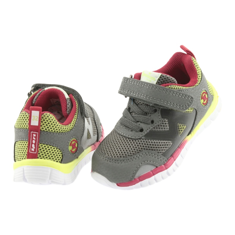 Scarpe sportive grigie American Club ES35 grigio giallo rosso 4