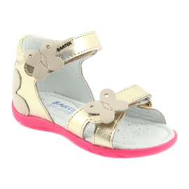 Bartek Sandali in pelle in pelle con una farfalla 51569 Zlotys d'oro 1
