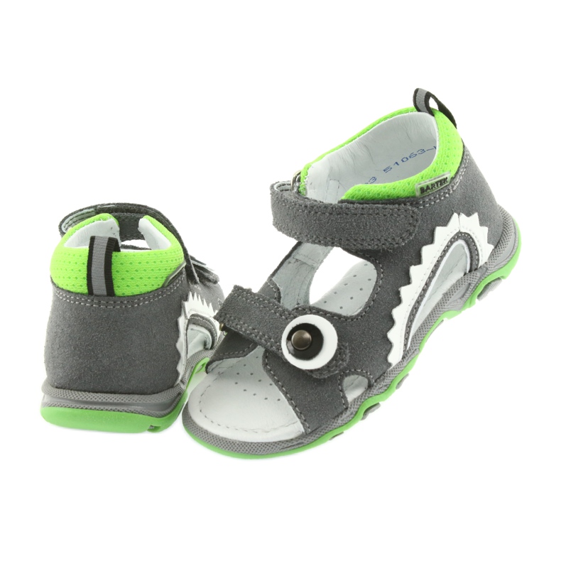 Sandali ragazzi rape Bartek 51063 grigio bianco verde 5