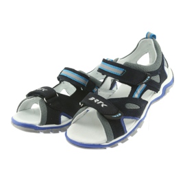 Sandali ragazzi rape Bartek blu navy e grigio 3