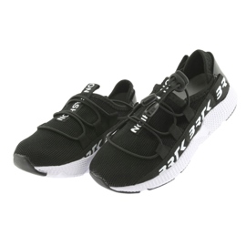 Scarpe sportive nere Bartek 55109 sottopiede in pelle bianco nero 3